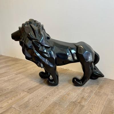 Contemporary Fiberglass Lion Sculpture Ebony Custom Quality