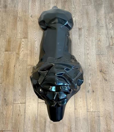 Contemporary Fiberglass Lion Sculpture Ebony Custom Quality