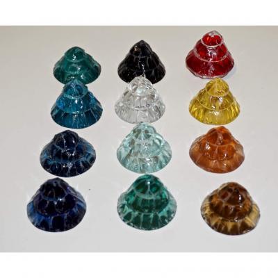 Contemporary Fine Design Italian Lit Black Clear Rock Crystal Nickel Mirror