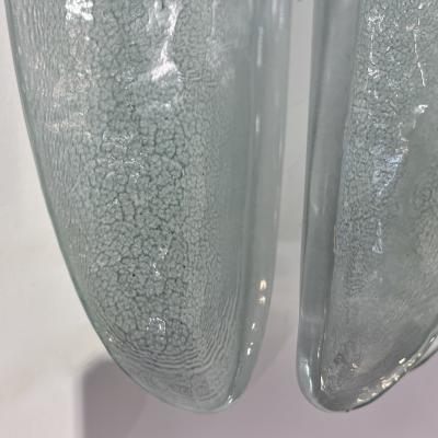 Contemporary Fontana Arte Style Aqua Green Blue Murano Glass Flame Wall Lights