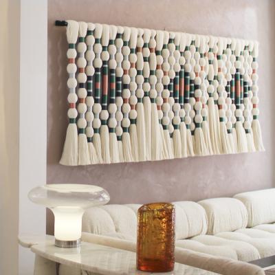 Contemporary Geometric Artisian Raw Cotton South American Sculpture Tapestry