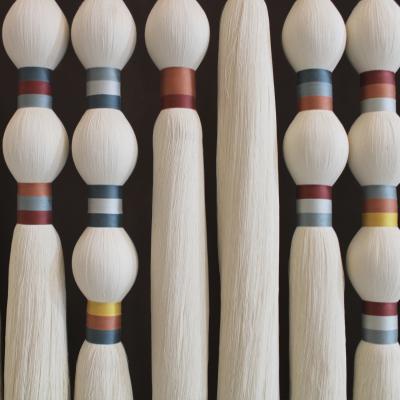 Contemporary Geometric Artisian Raw Cotton South American Sculpture Tapestry