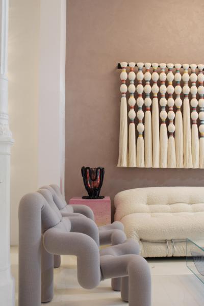 Contemporary Geometric Artisian Raw Cotton South American Sculpture Tapestry