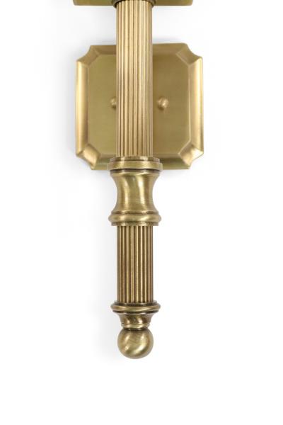 Contemporary Gilt Metal Fabric Shaded Wall Sconces