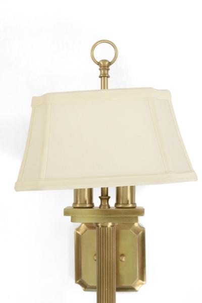 Contemporary Gilt Metal Fabric Shaded Wall Sconces