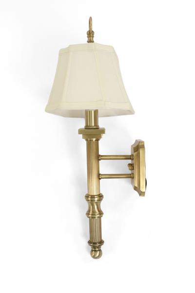 Contemporary Gilt Metal Fabric Shaded Wall Sconces