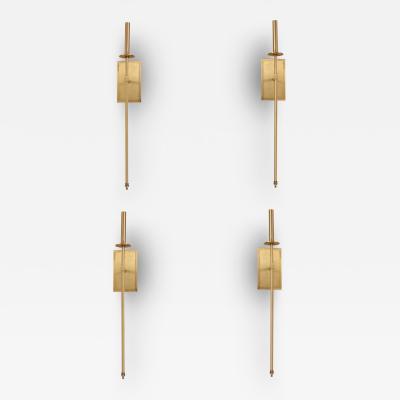 Contemporary Gilt Metal Long Wall Sconces