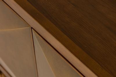 Contemporary Gilt Wood and Brass Faceted Front Sideboard