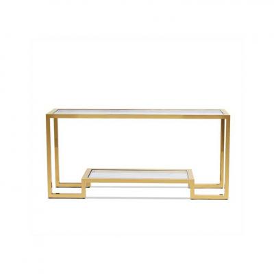 Contemporary Gilt and Glass Console Table