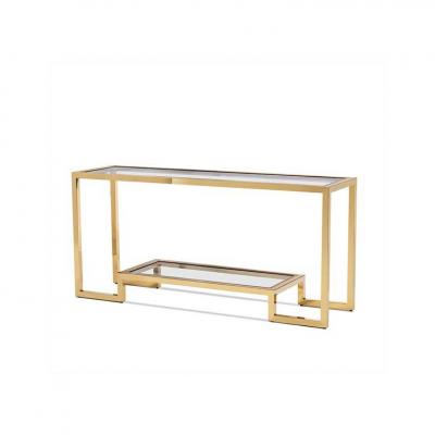 Contemporary Gilt and Glass Console Table