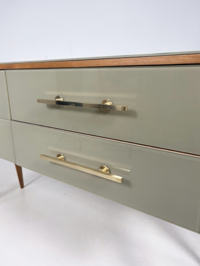 Contemporary Glass and Wood Sideboard Italy