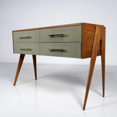 Contemporary Glass and Wood Sideboard Italy