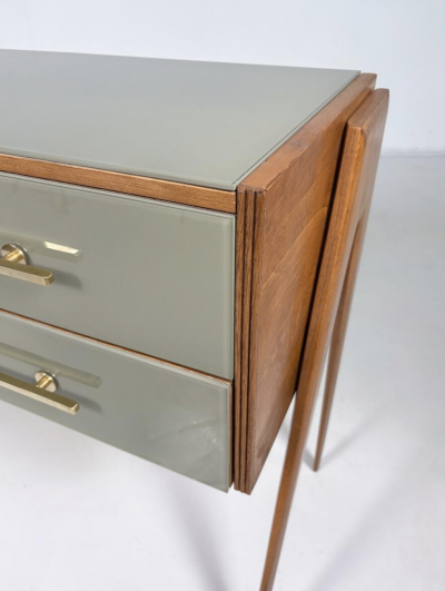 Contemporary Glass and Wood Sideboard Italy