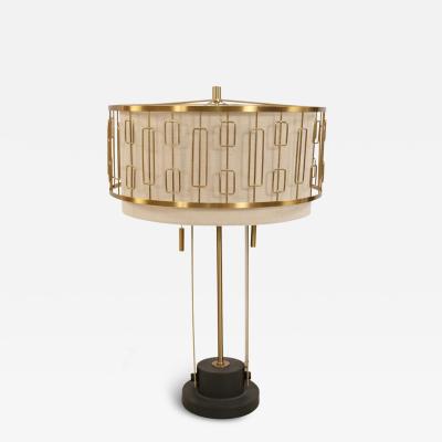 Contemporary Gold Metal Geometric Design Table Lamp
