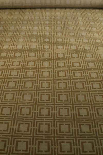 Contemporary Gold and Brown Geometric Patterned Area Rug