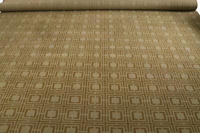 Contemporary Gold and Brown Geometric Patterned Area Rug