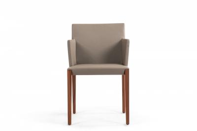 Contemporary Gray Leather Arm Chairs