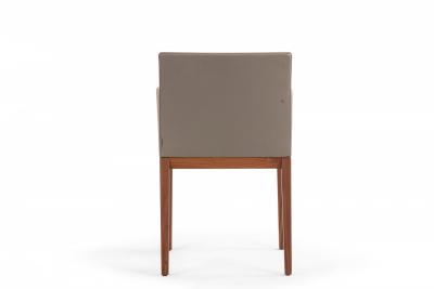Contemporary Gray Leather Arm Chairs