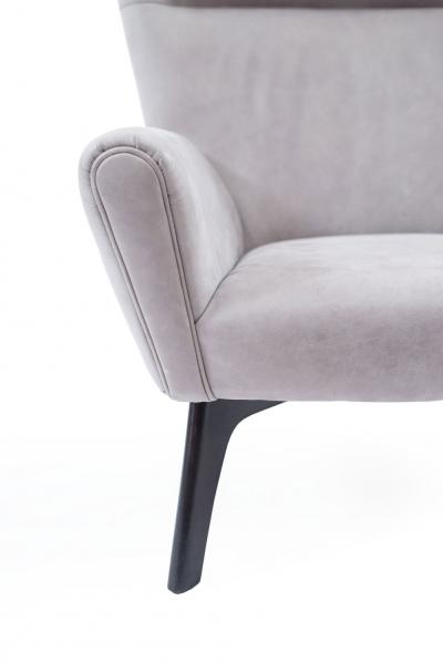 Contemporary Gray Leather Easy Chairs