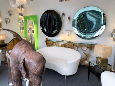 Contemporary Green Curve Mirror Italy