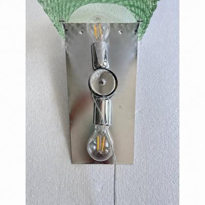 Contemporary Green Graniglia Rhombus Murano Glass Wall Lights a Pair