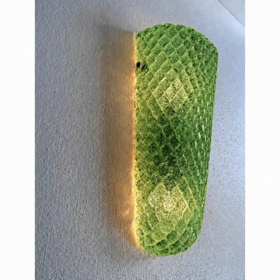 Contemporary Green Graniglia Rhombus Murano Glass Wall Lights a Pair