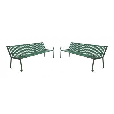 Contemporary Green Metal Outdoor Benches