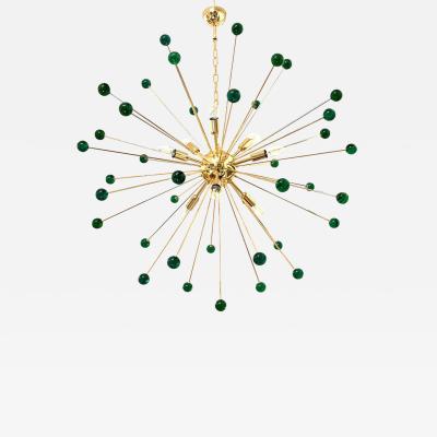 Contemporary Green Star Murano Glass Sputnik Chandelier