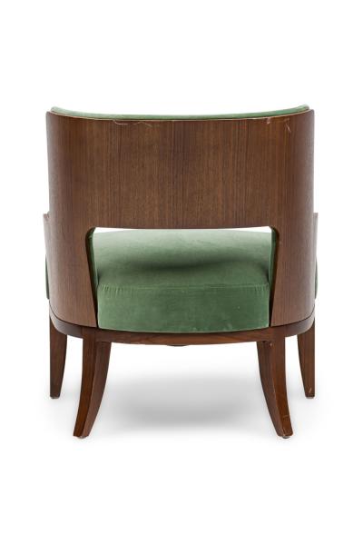 Contemporary Green Velvet Arm Chairs