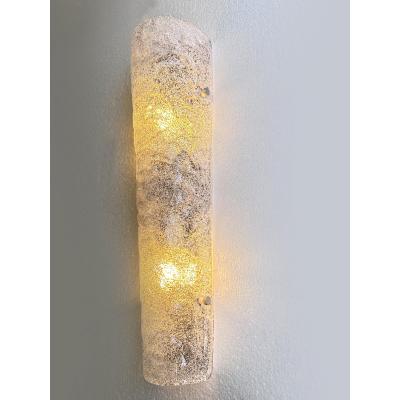 Contemporary Hammered Transparent Graniglia Murano Glass Wall Sconces