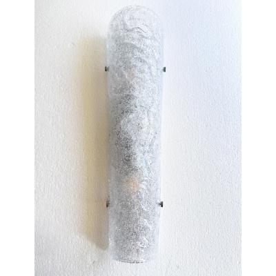 Contemporary Hammered Transparent Graniglia Murano Glass Wall Sconces