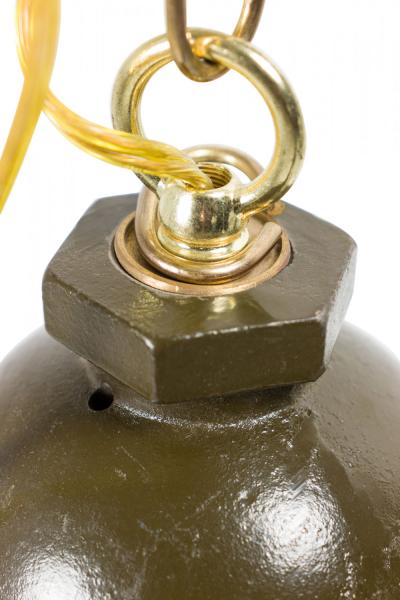 Contemporary Hanging Industrial Metal and Glass Light Fixture