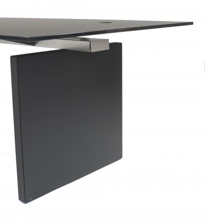 Contemporary Icon Black Satin Glass Desk