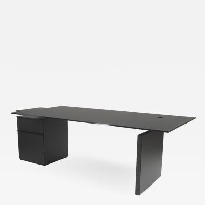 Contemporary Icon Black Satin Glass Desk