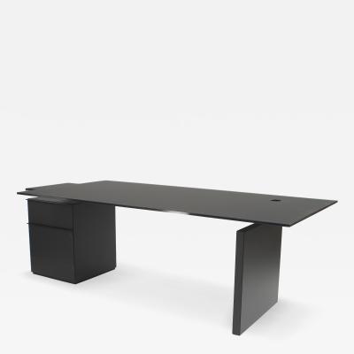Contemporary Icon Black Satin Glass Desk