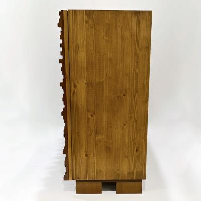 Contemporary Italian 2 Door Modern Cabinet Sideboard in Solid Carved Beech Wood
