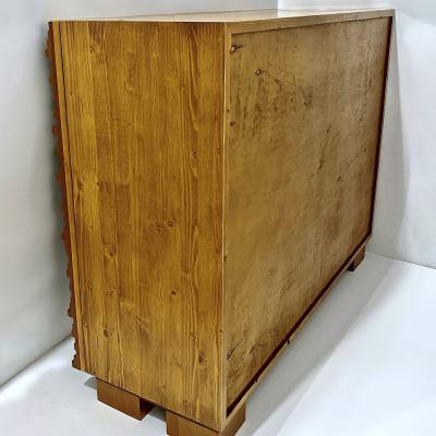 Contemporary Italian 2 Door Modern Cabinet Sideboard in Solid Carved Beech Wood