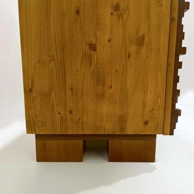 Contemporary Italian 2 Door Modern Cabinet Sideboard in Solid Carved Beech Wood