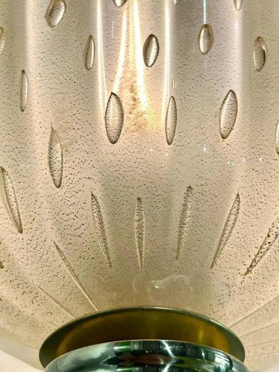 Contemporary Italian Art Deco Design Gold Leaf Frosted Murano Glass Bowl Sconces