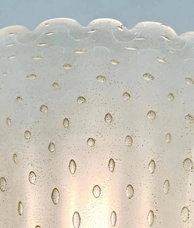 Contemporary Italian Art Deco Design Gold Leaf Frosted Murano Glass Bowl Sconces