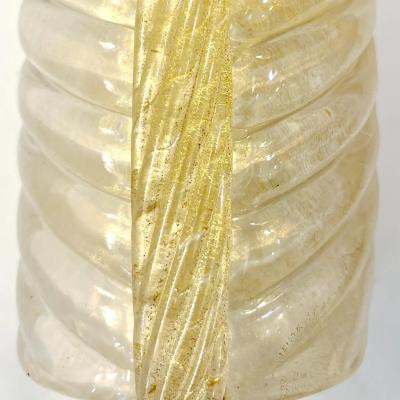 Contemporary Italian Art Deco Pair Crystal Gold Murano Glass Brass Leaf Sconces