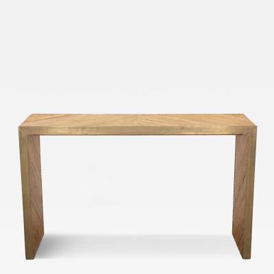 Contemporary Italian Bamboo and Brass Console Table