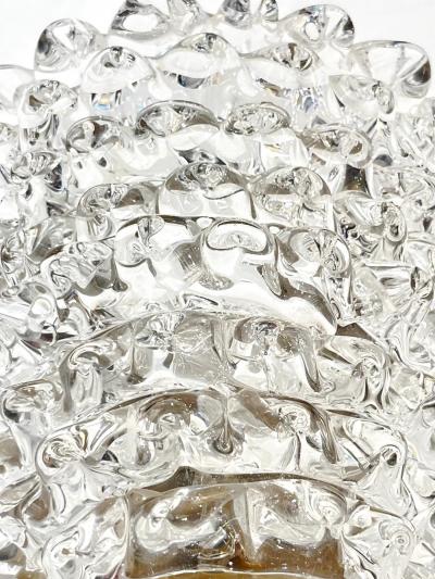 Contemporary Italian Bronze Antique Brass Crystal Rostrato Murano Glass Sconces