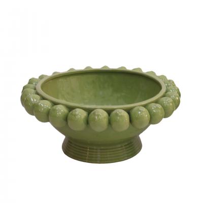 Contemporary Italian Ceramic Vase with Fruit Motifs