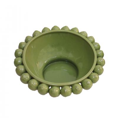 Contemporary Italian Ceramic Vase with Fruit Motifs