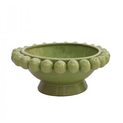 Contemporary Italian Ceramic Vase with Fruit Motifs