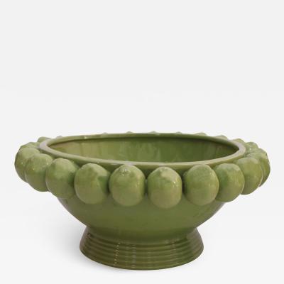 Contemporary Italian Ceramic Vase with Fruit Motifs