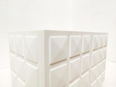 Contemporary Italian Chest in White Lacquered Wood Brass