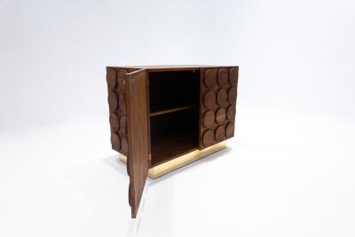 Contemporary Italian Chest in Wood and Brass
