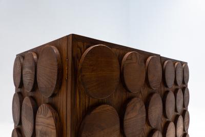 Contemporary Italian Chest in Wood and Brass